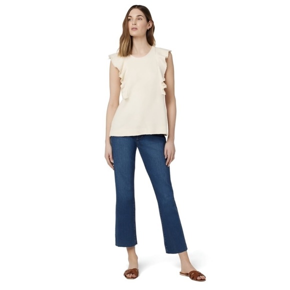JOE'S • Women’s The Alana Tank Ruffle Shirt Blouse In Natural - Picture 4 of 11